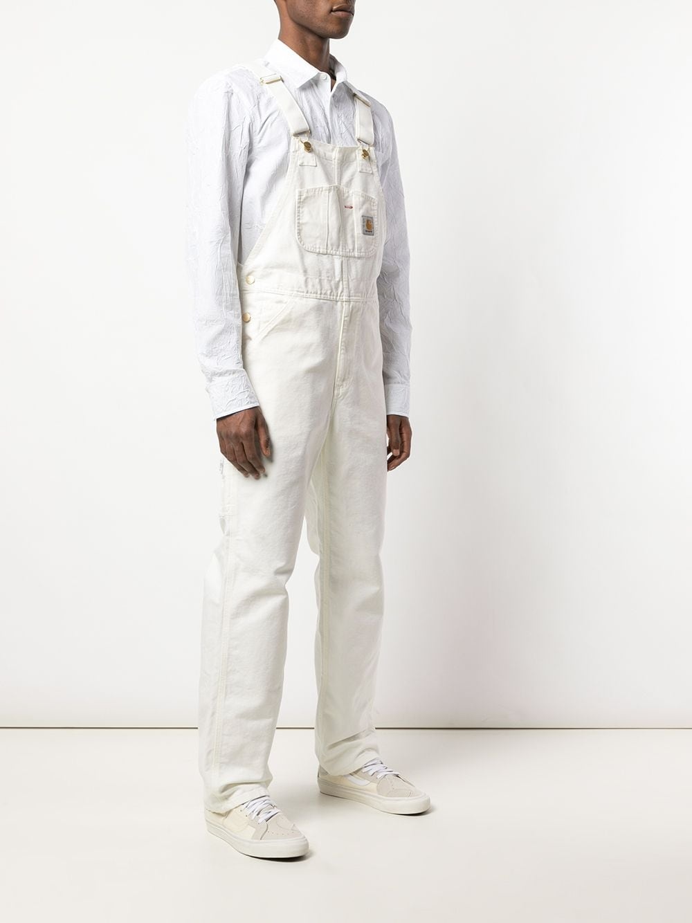 straight-leg denim overalls - 3