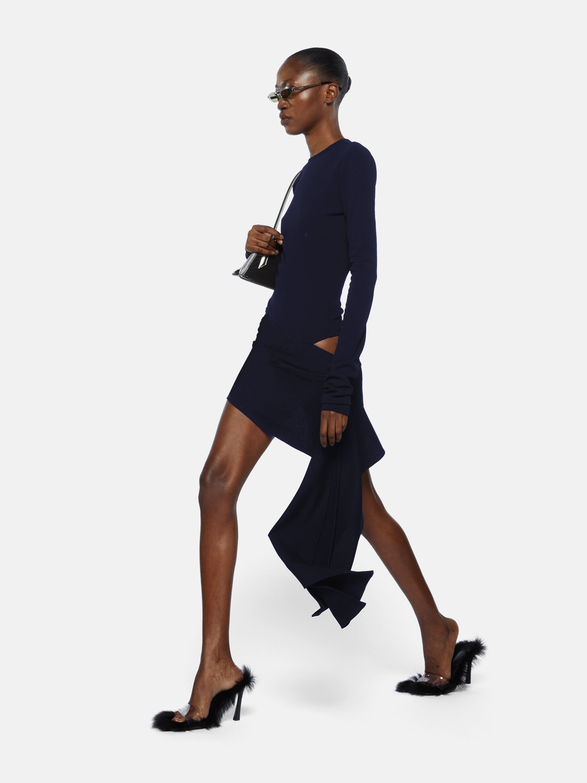 NAVY BLUE MINI DRESS - 4