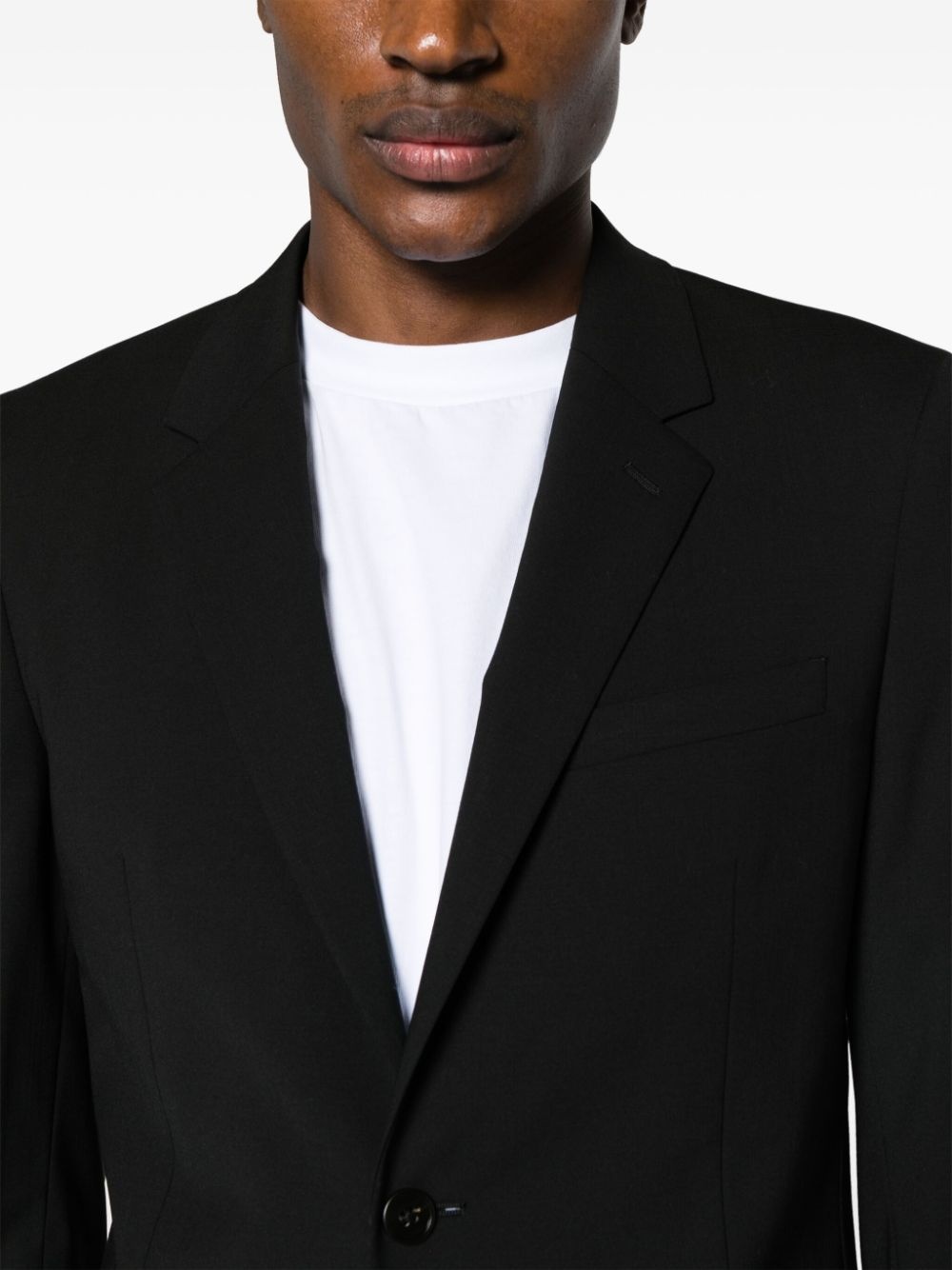 single-breasted virgin wool-blend blazer - 5
