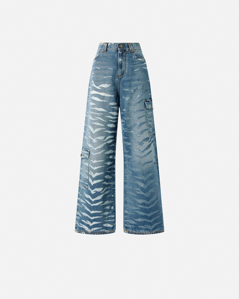 WIDE-LEG ZEBRA-PRINT JEANS 1