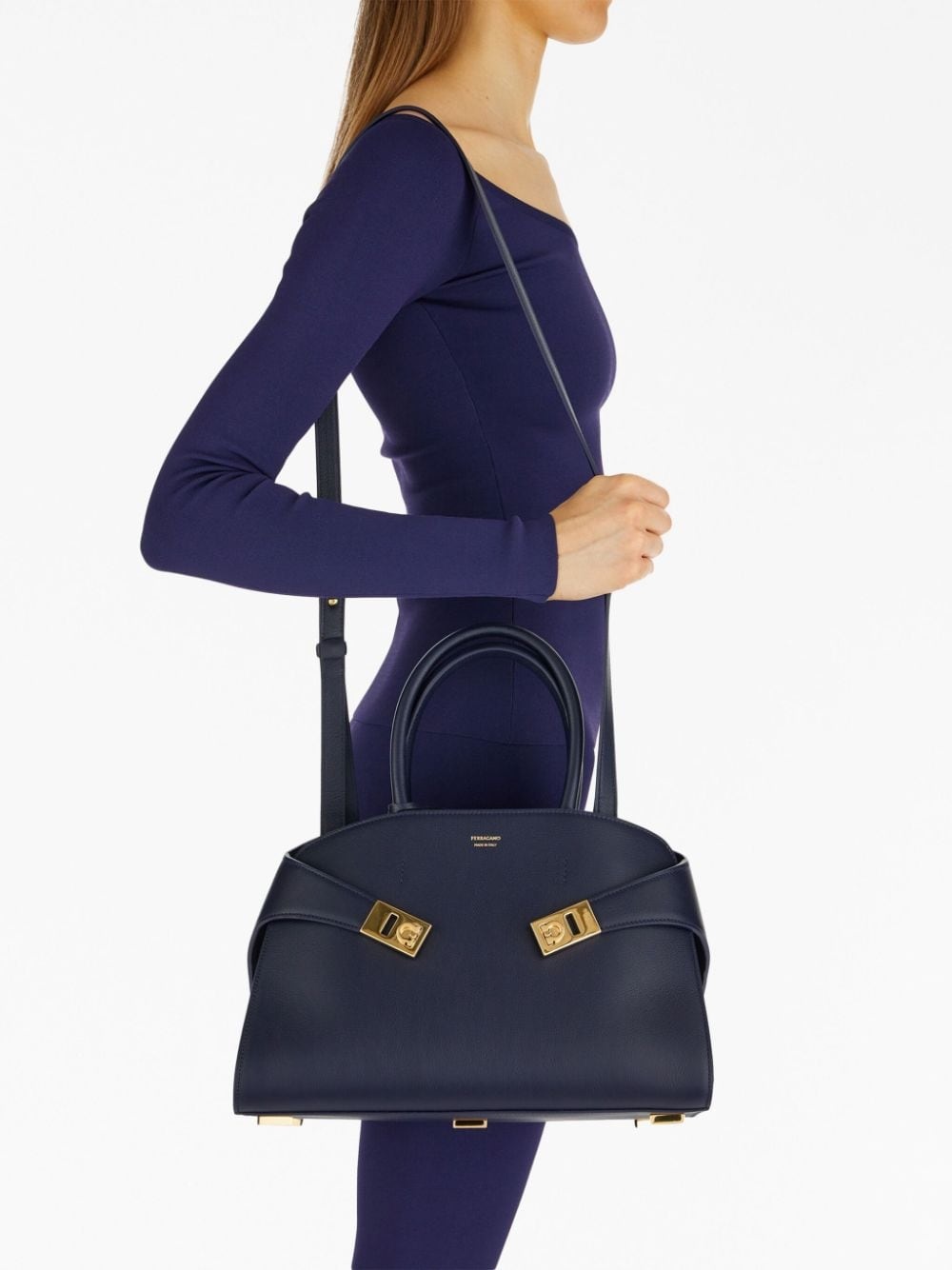 Hug leather tote bag - 2