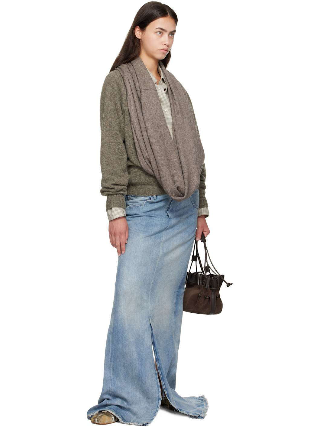 Brown Waterfall Har Sweater - 4