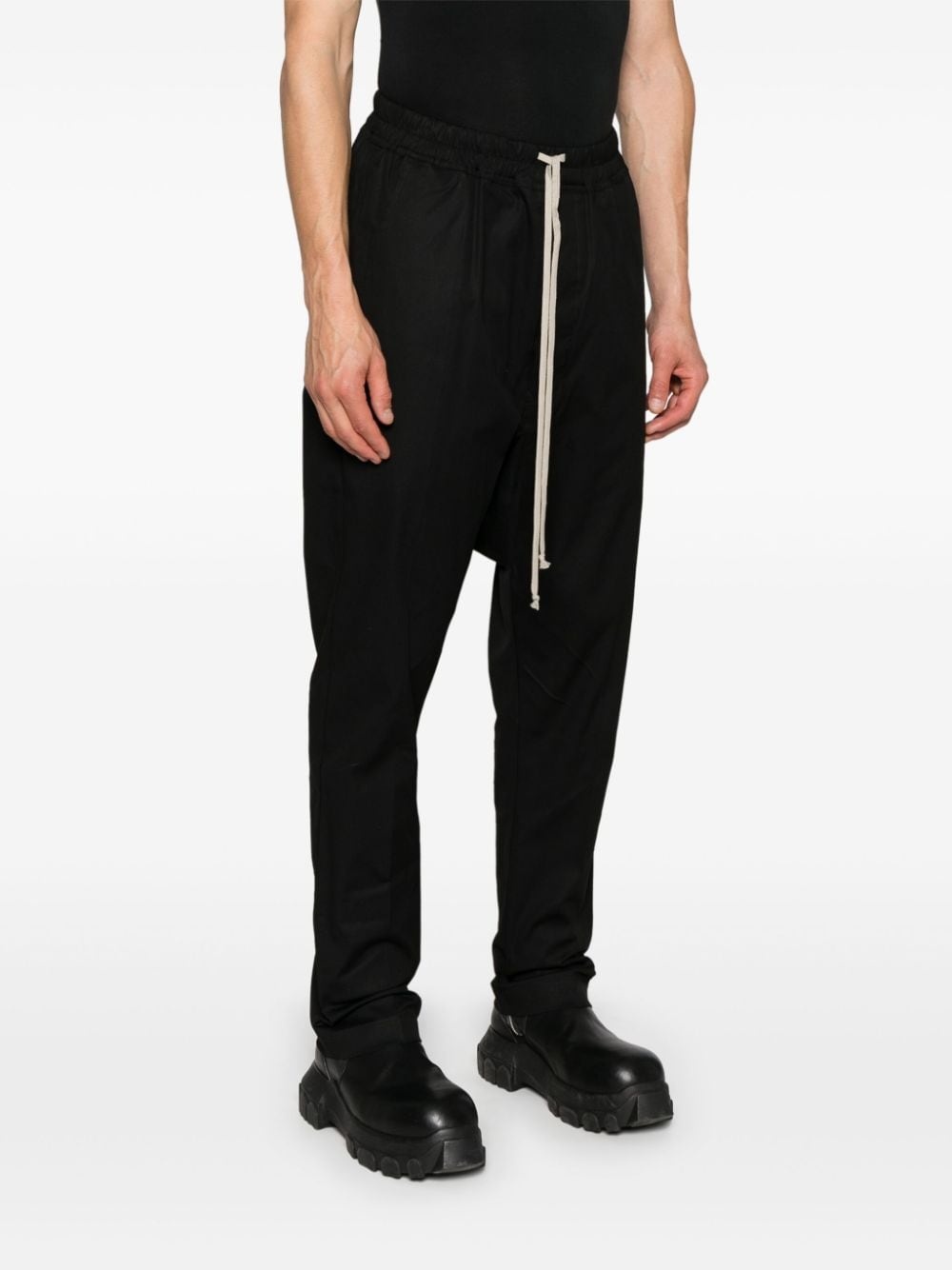 drop-crotch tapered trousers - 3