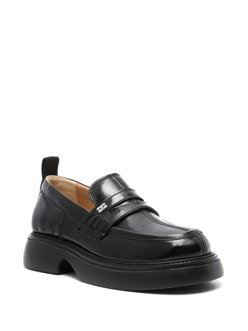 GANNI logo-plaque platform loafers outlook