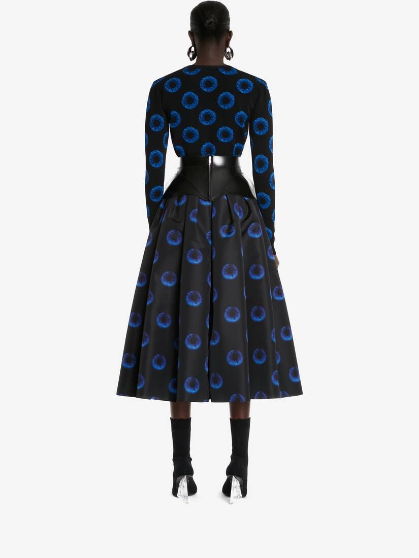 Women's Iris Jacquard Cardigan in Black/blue - 4