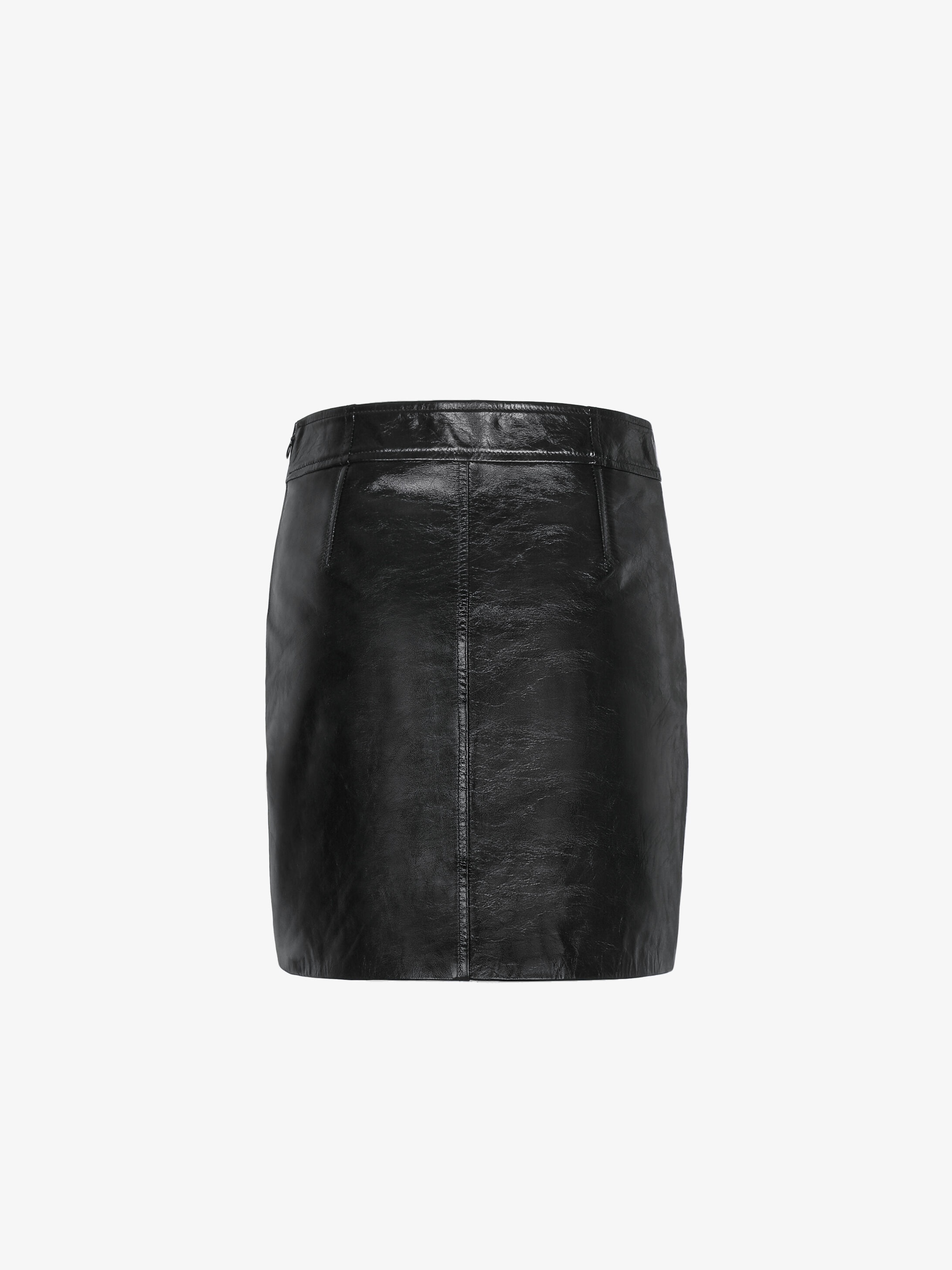 Mini skirt in vintage leather with 4G buttons - 4