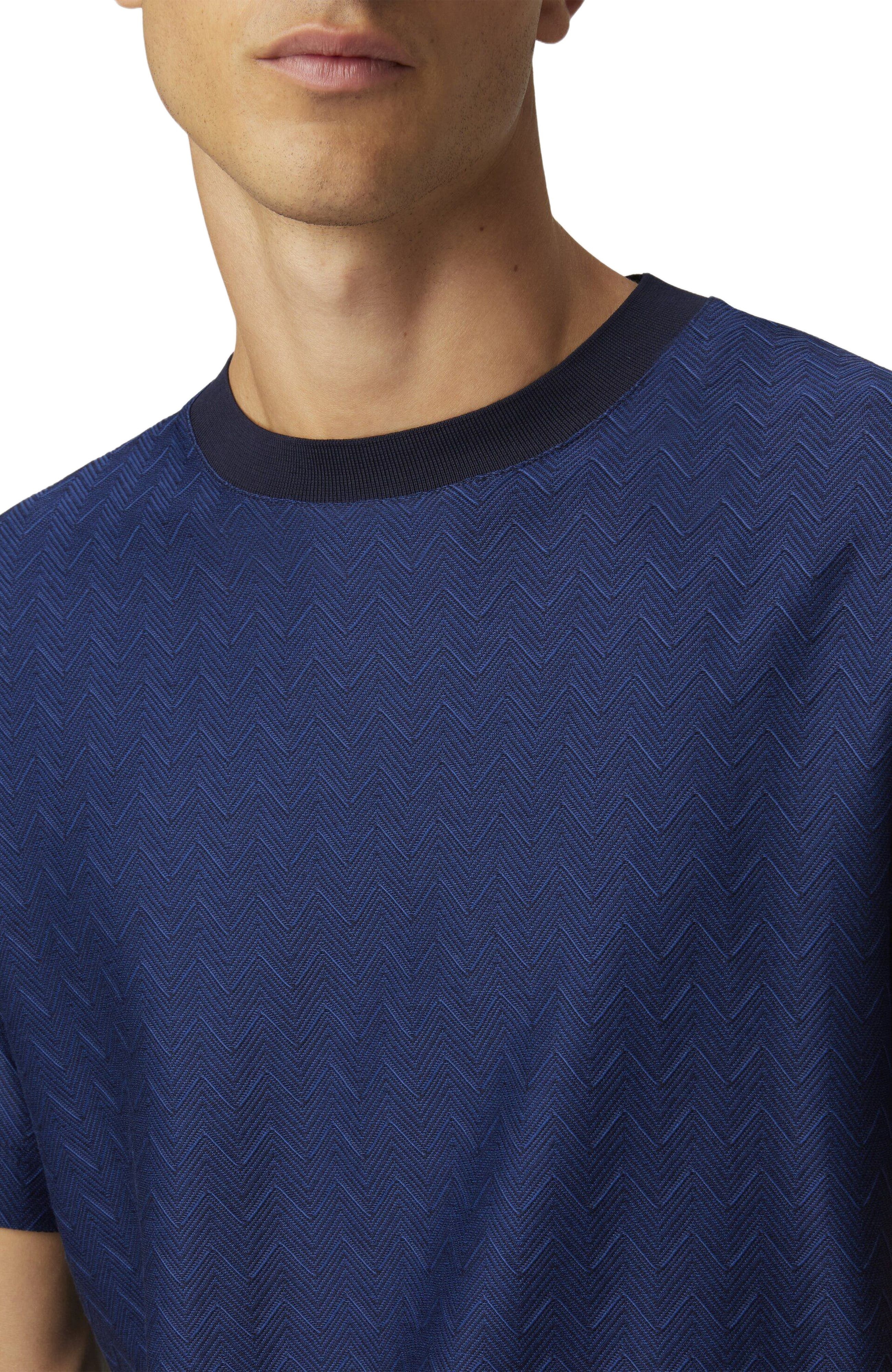 Missoni Tone-on-tone Zig Zag Cotton Jersey Crewneck T-shirt in Blue at Nordstrom - 4