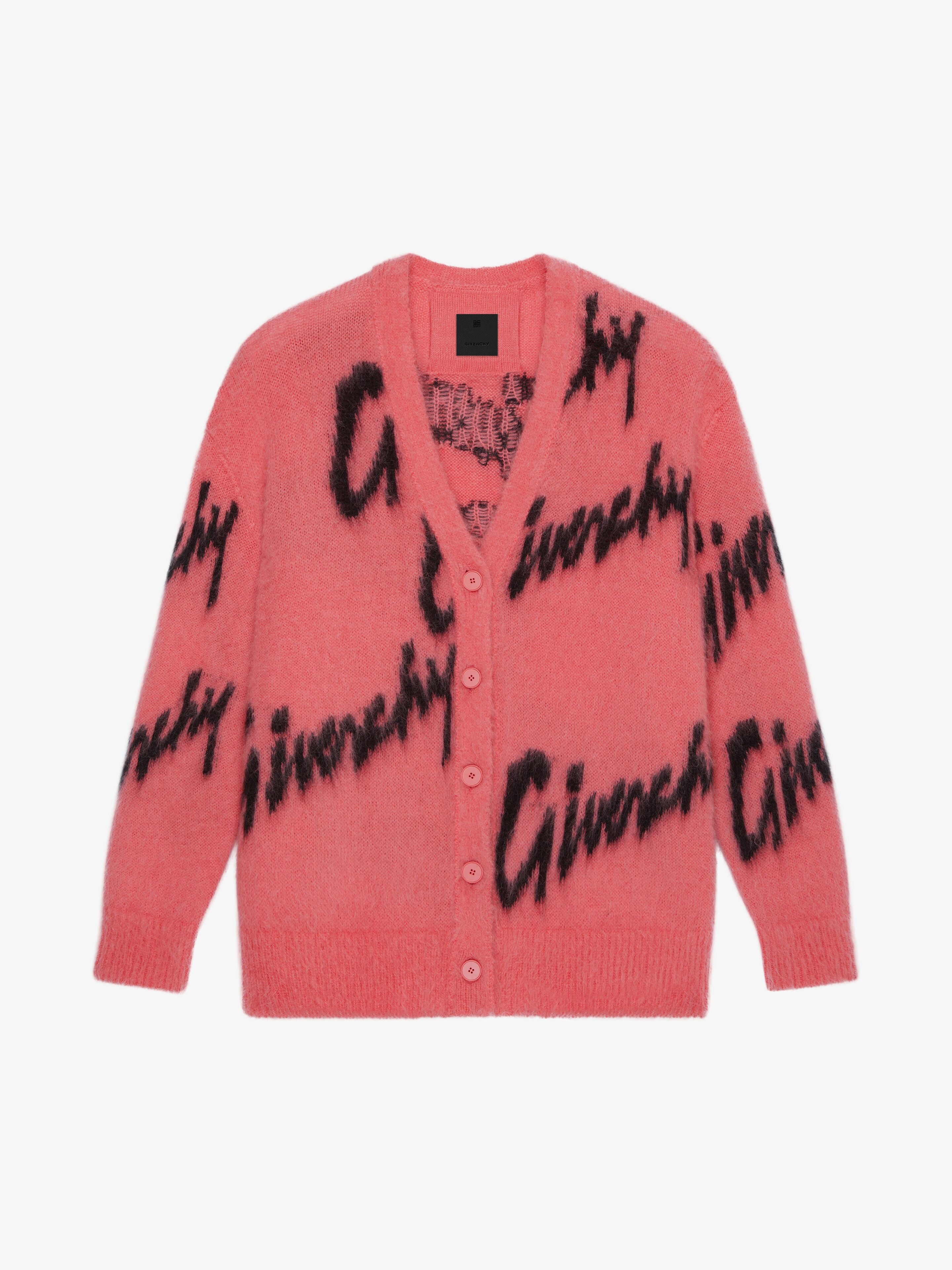 CARDIGAN IN ALL-OVER GIVENCHY INTARSIA MOHAIR AND WOOL - 1