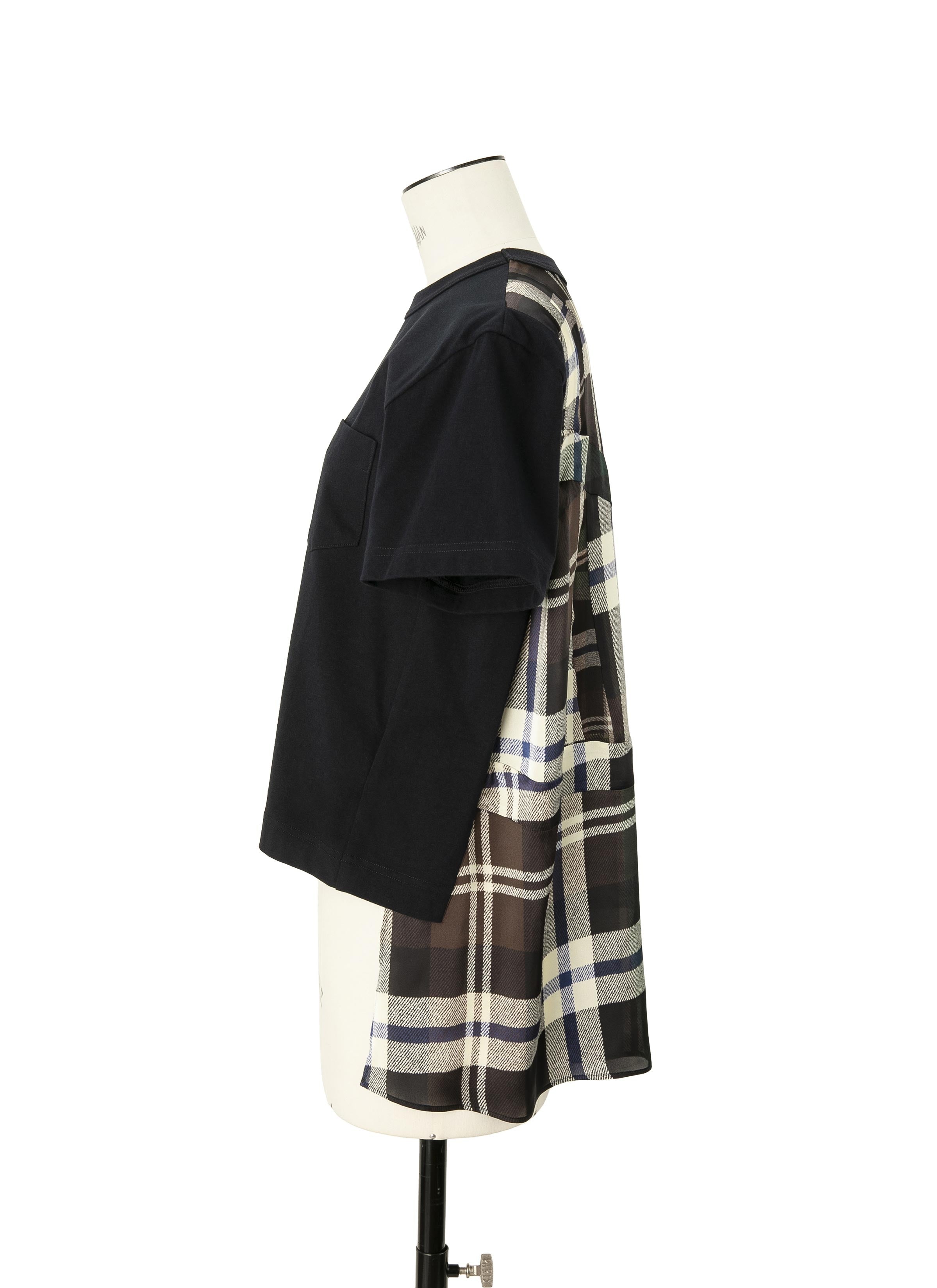 Plaid Print x Cotton Jersey T-Shirt - 2
