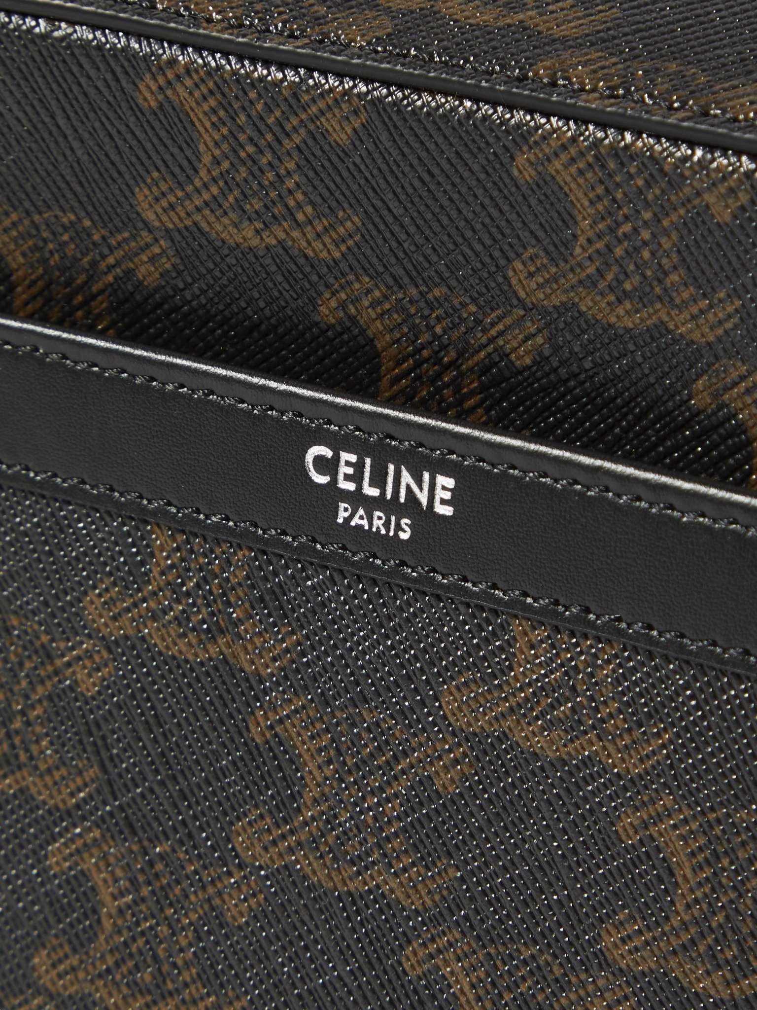 Triomphe Leather-Trimmed Monogrammed Coated-Canvas Messenger Bag - 5