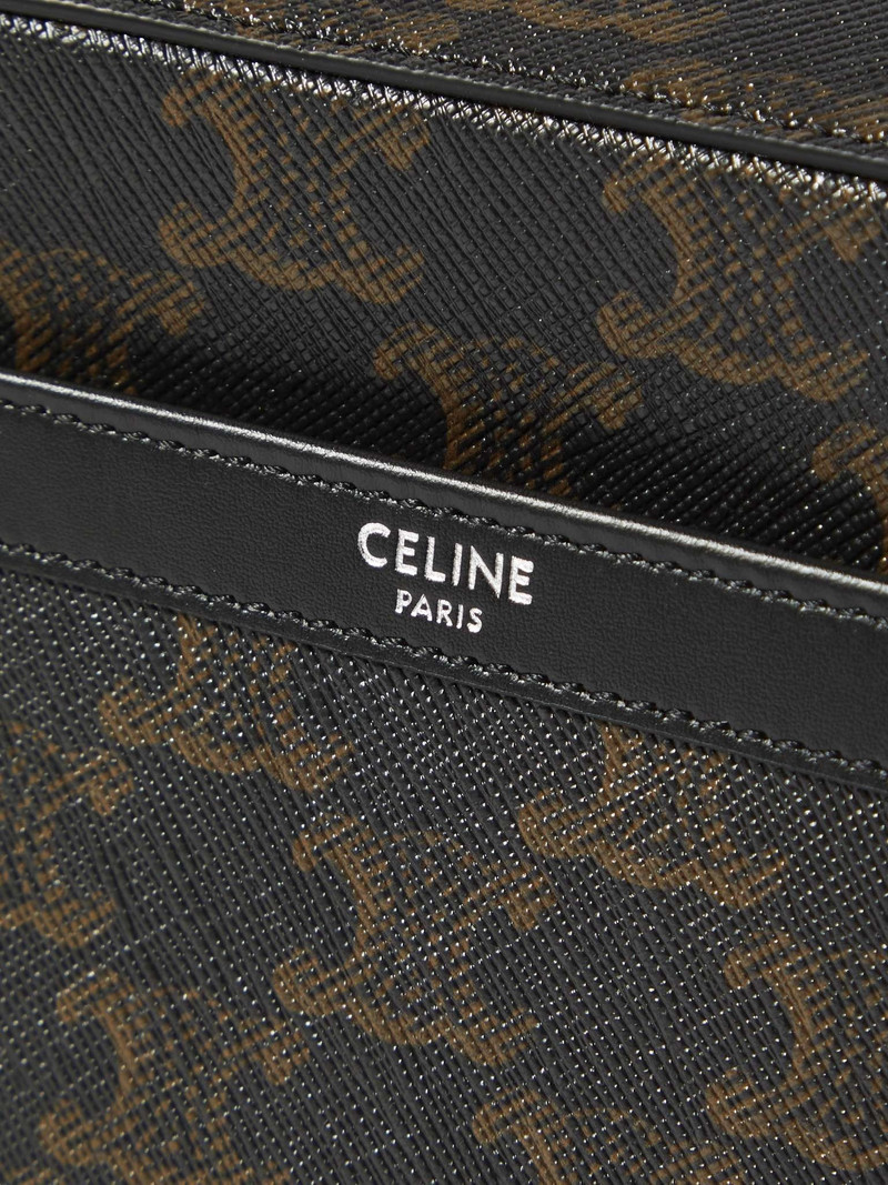 Triomphe Leather-Trimmed Monogrammed Coated-Canvas Messenger Bag 5