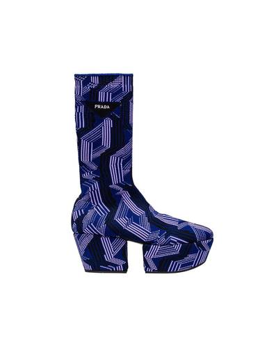 Prada Jacquard knit platform boots outlook