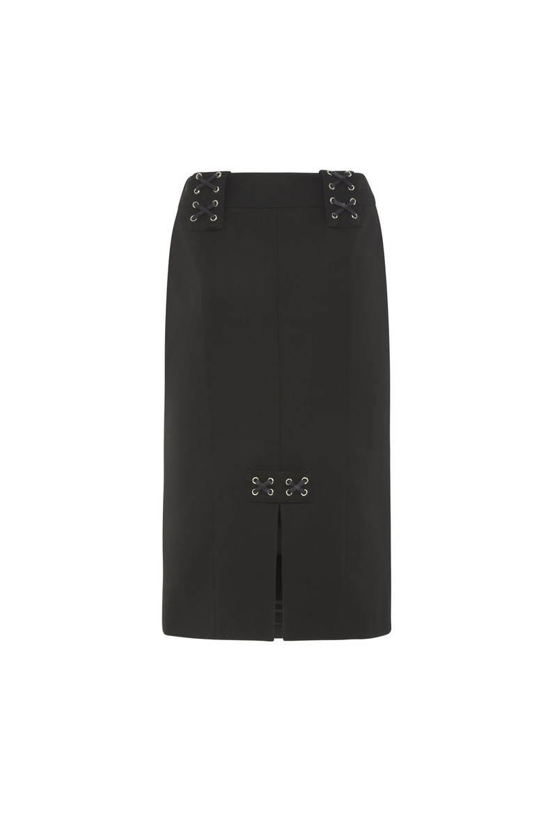 Alessandra Rich STRETCH WOOL MIDI SKIRT WITH EMBELLISHMENT outlook