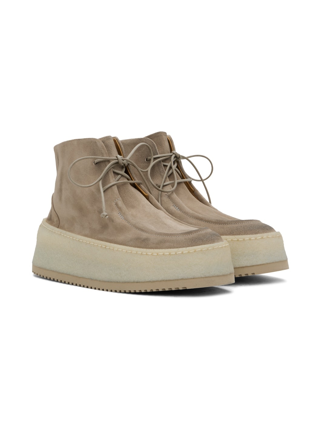 Gray Parapana Lace Up Ankle Boots - 4