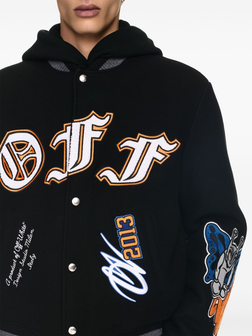 chenille-logo bomber jacket - 5