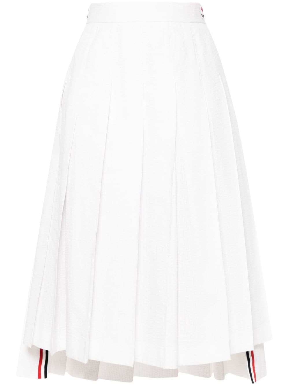 pleated cotton midi skirt - 1