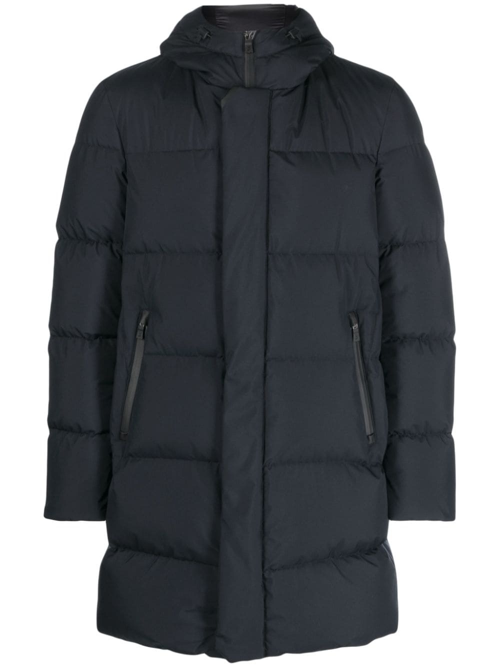 quilted hooded padded coat - 1