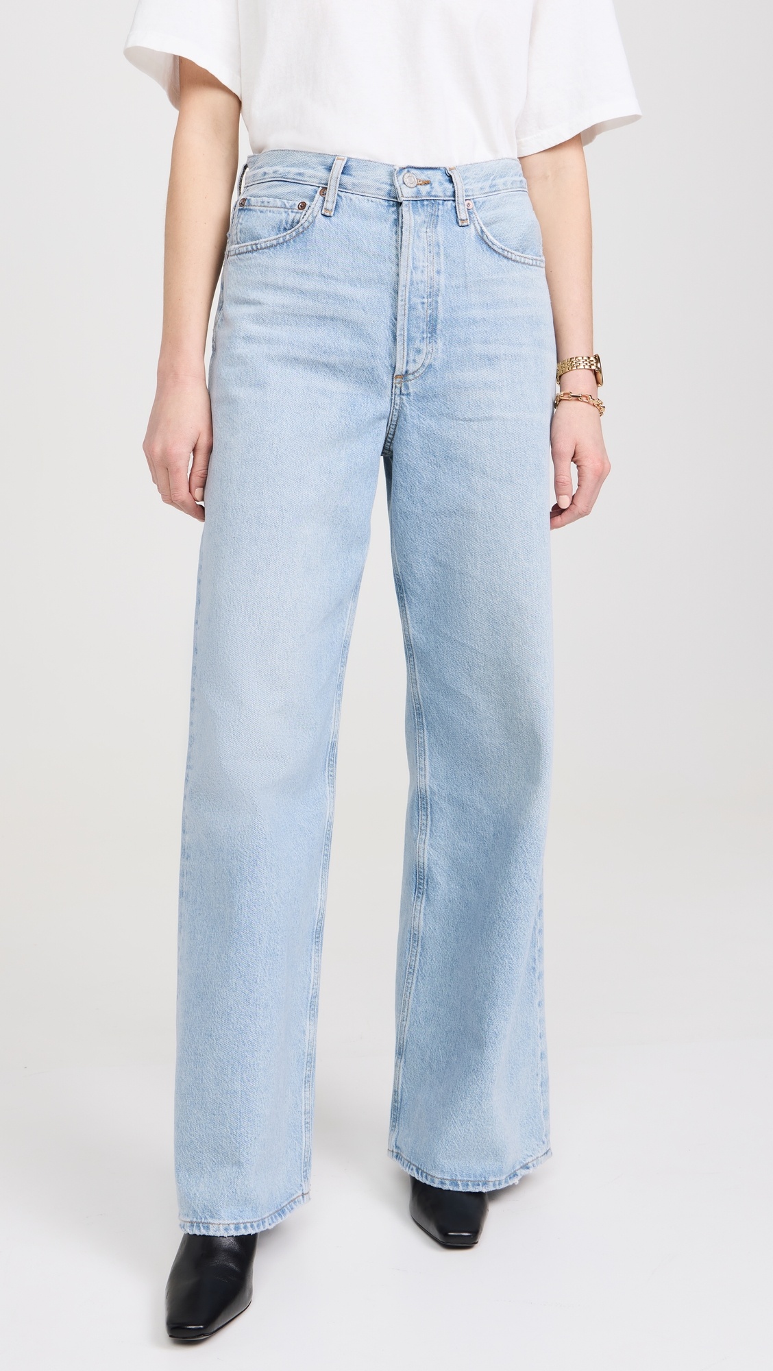 Dame High Rise Wide Leg No Cuff Jeans - 6