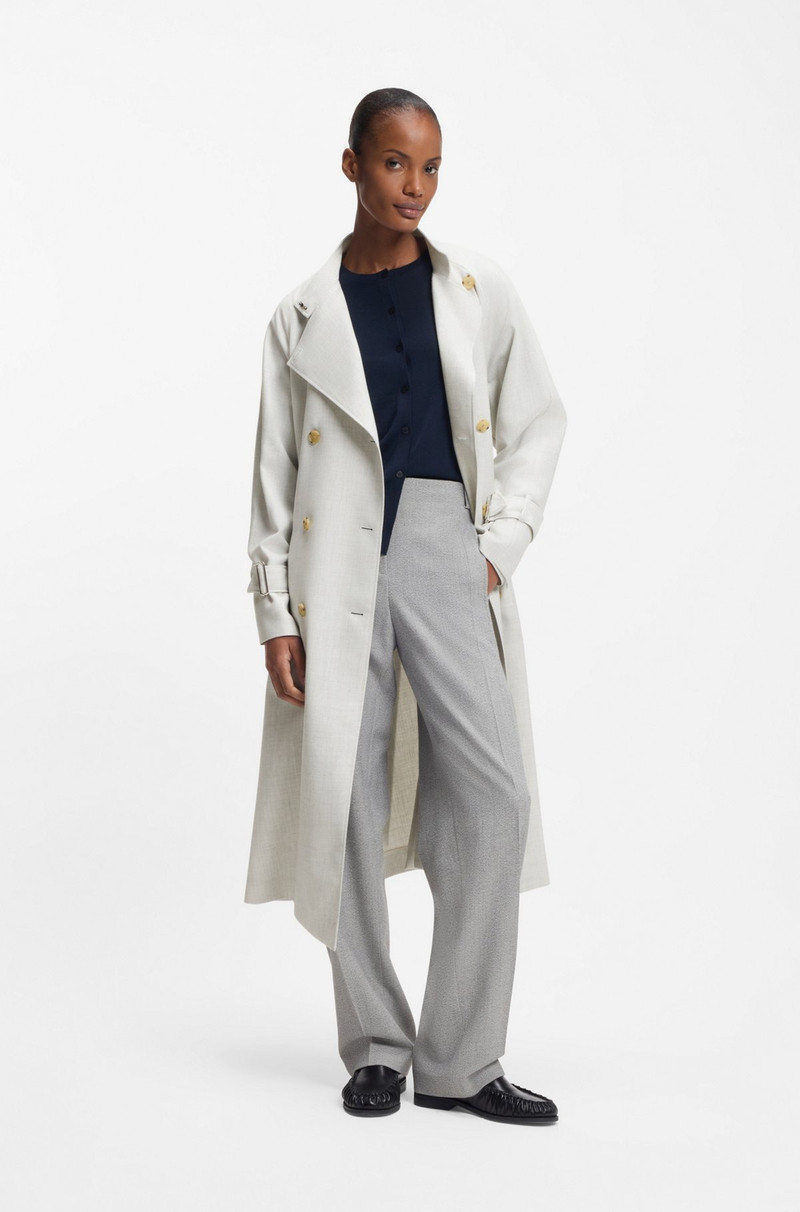 BOSS BELTED COAT WITH DOUBLE-BREASTED CLOSURE outlook