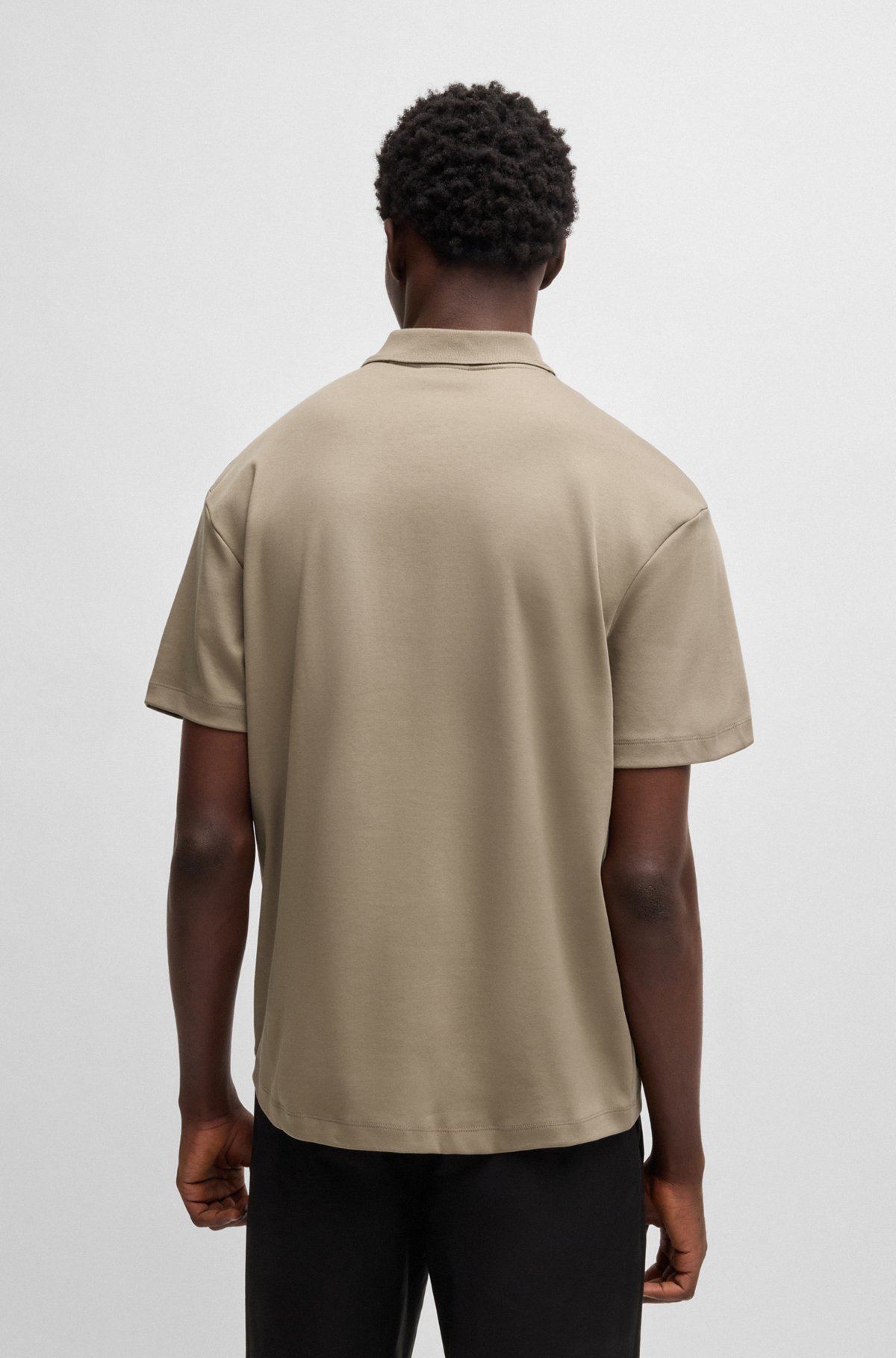 INTERLOCK-COTTON POLO SHIRT WITH STACKED LOGO - 5