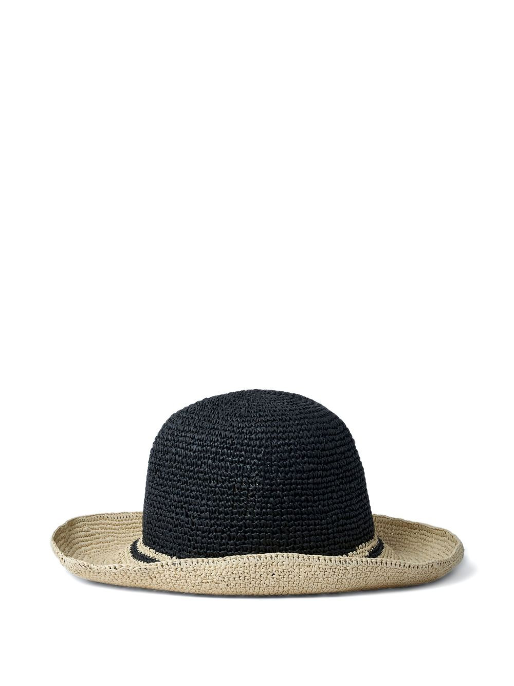 Bucket hat in straw weave.Flat crownDropped brim - 3