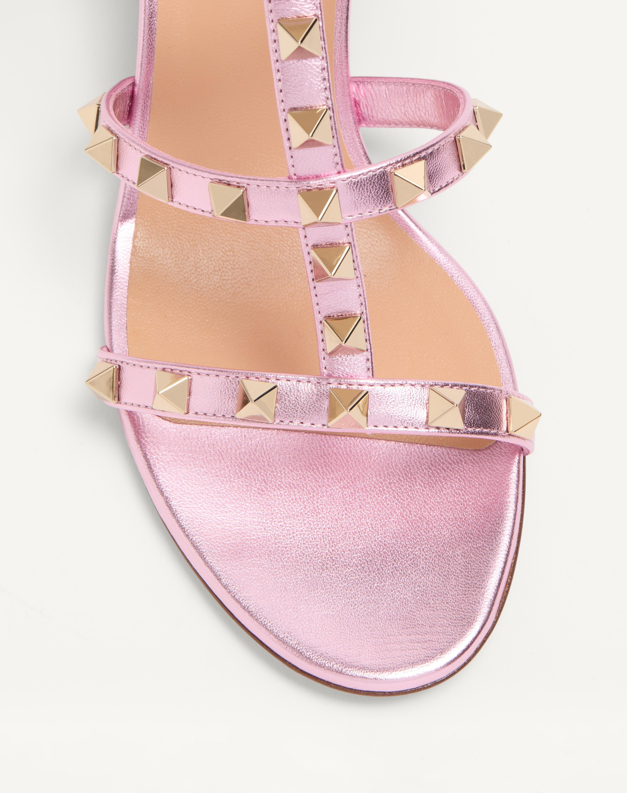 ROCKSTUD SLIDE SANDAL IN LAMINATED NAPPA 60MM - 6