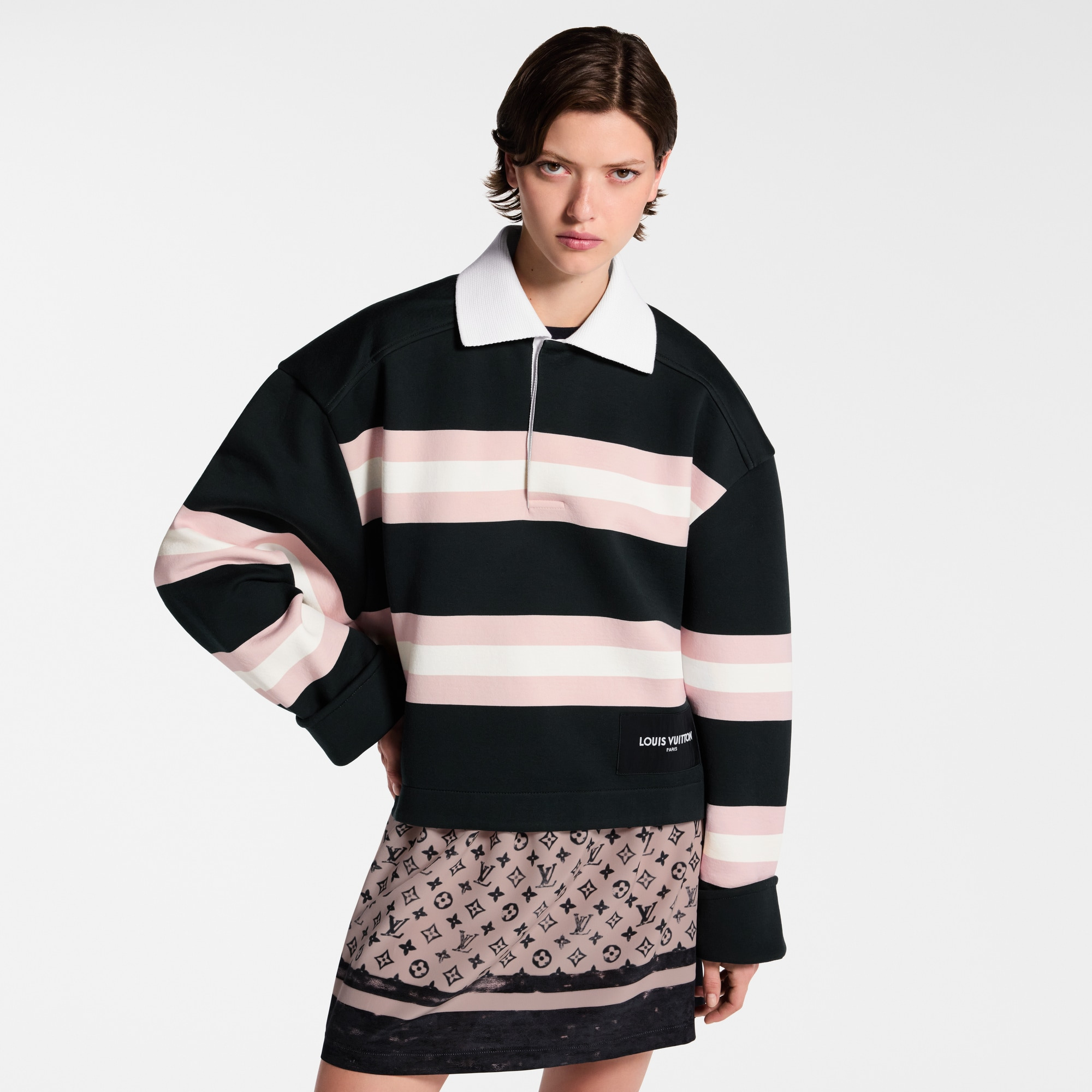 Chunky Stripes Polo Top - 4