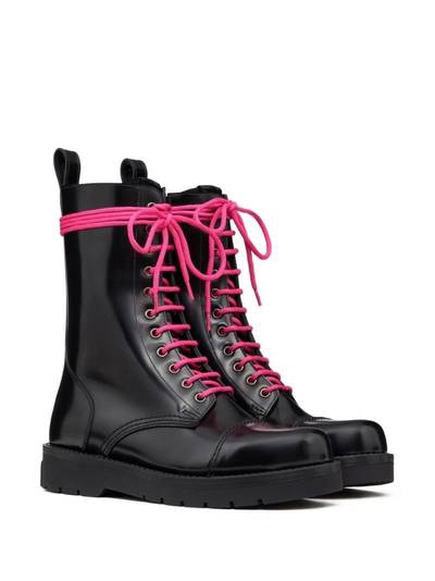 Valentino Untitled leather combat boots outlook