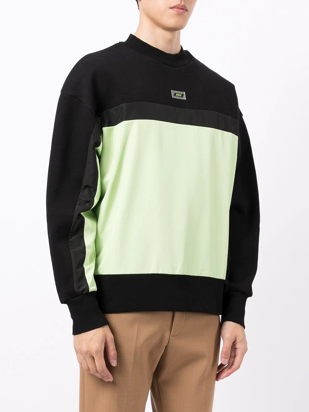 logo-patch colour-block sweatshirt - 3