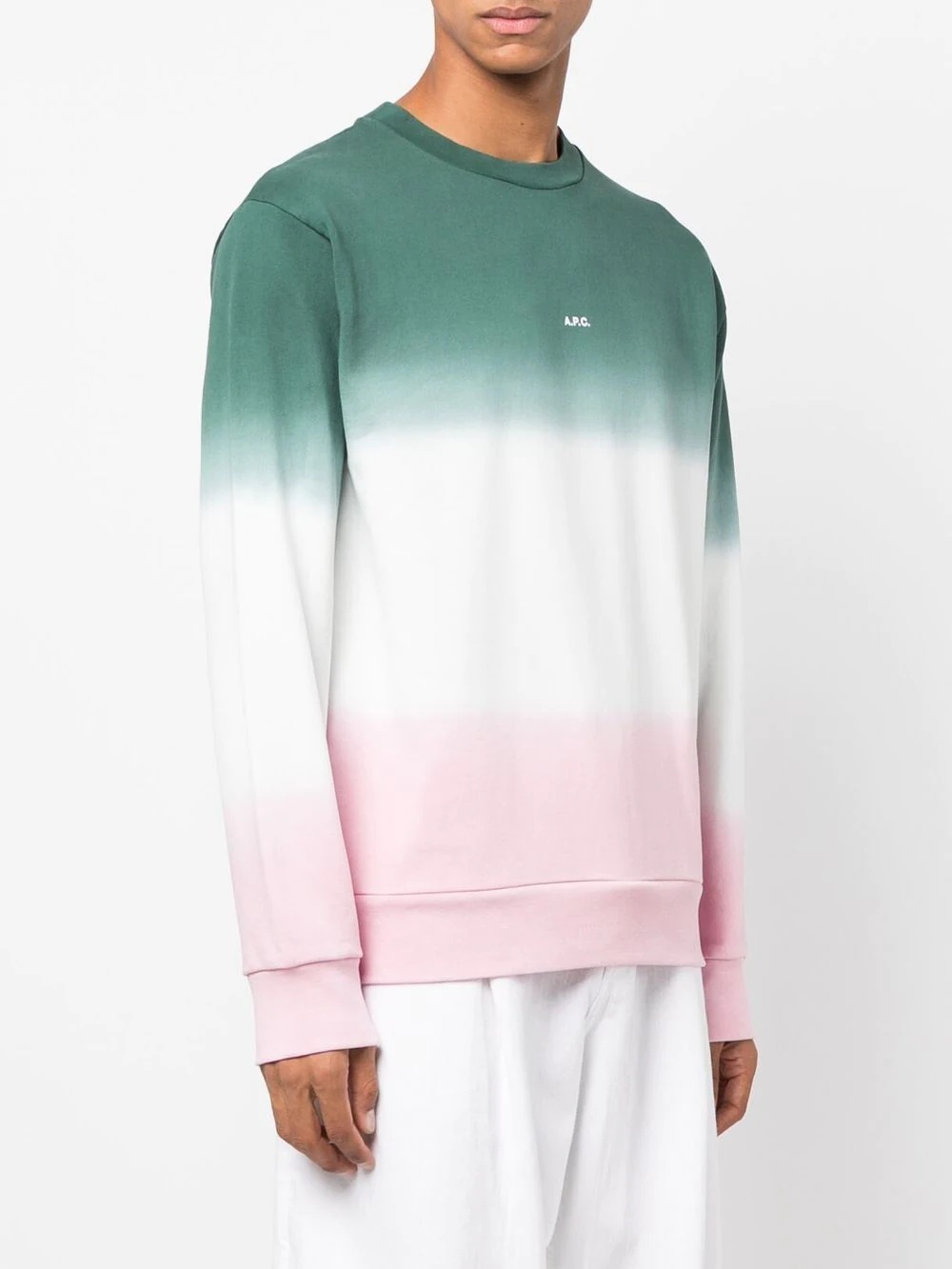 ombre-effect striped sweatshirt - 3