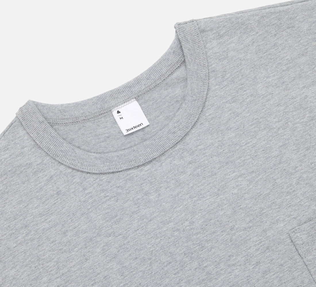 Heavyweight Pocket T-Shirt - Heather Grey (2 Pack) - 3