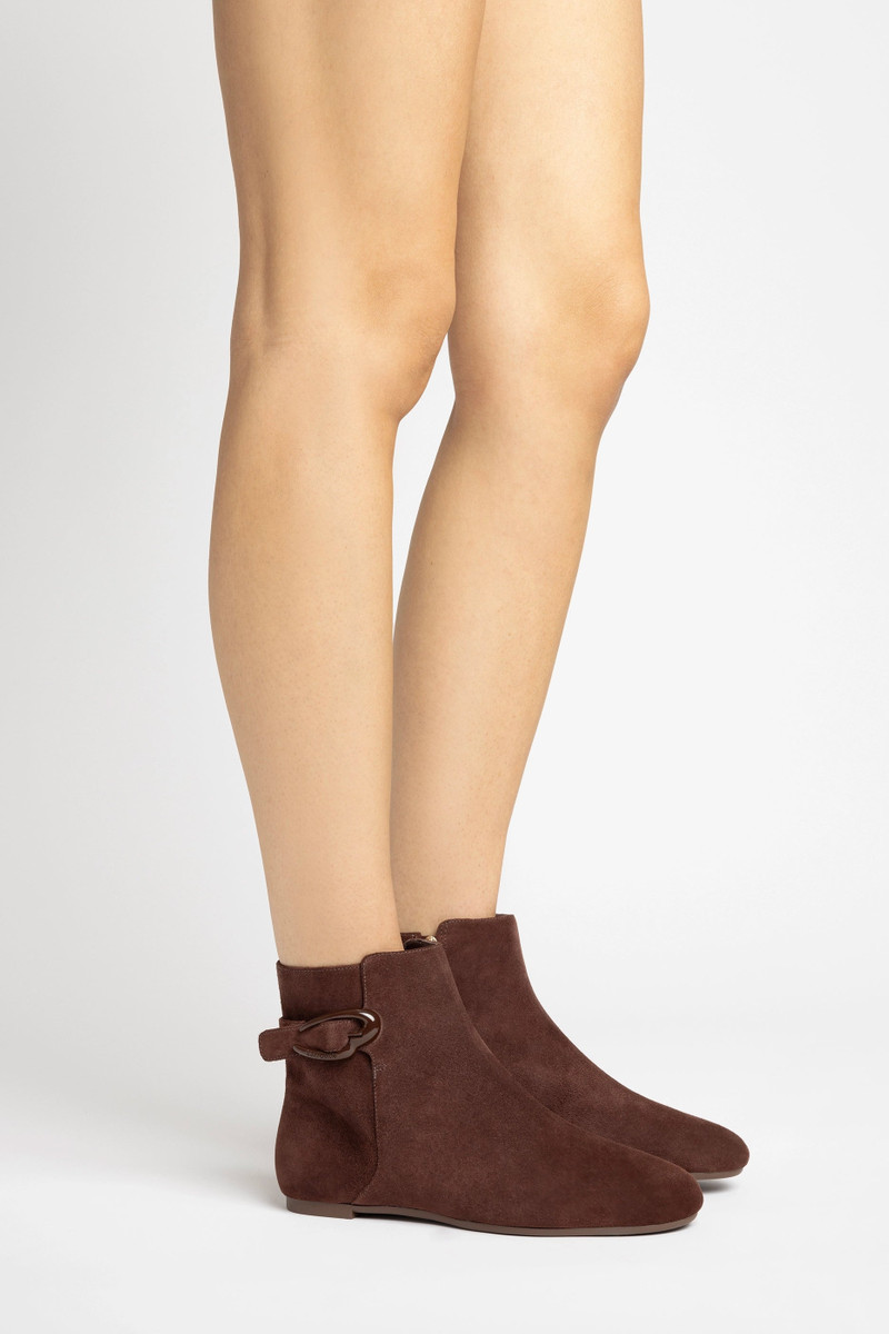 Larroudé Mini Verona Boot In Brown Suede outlook