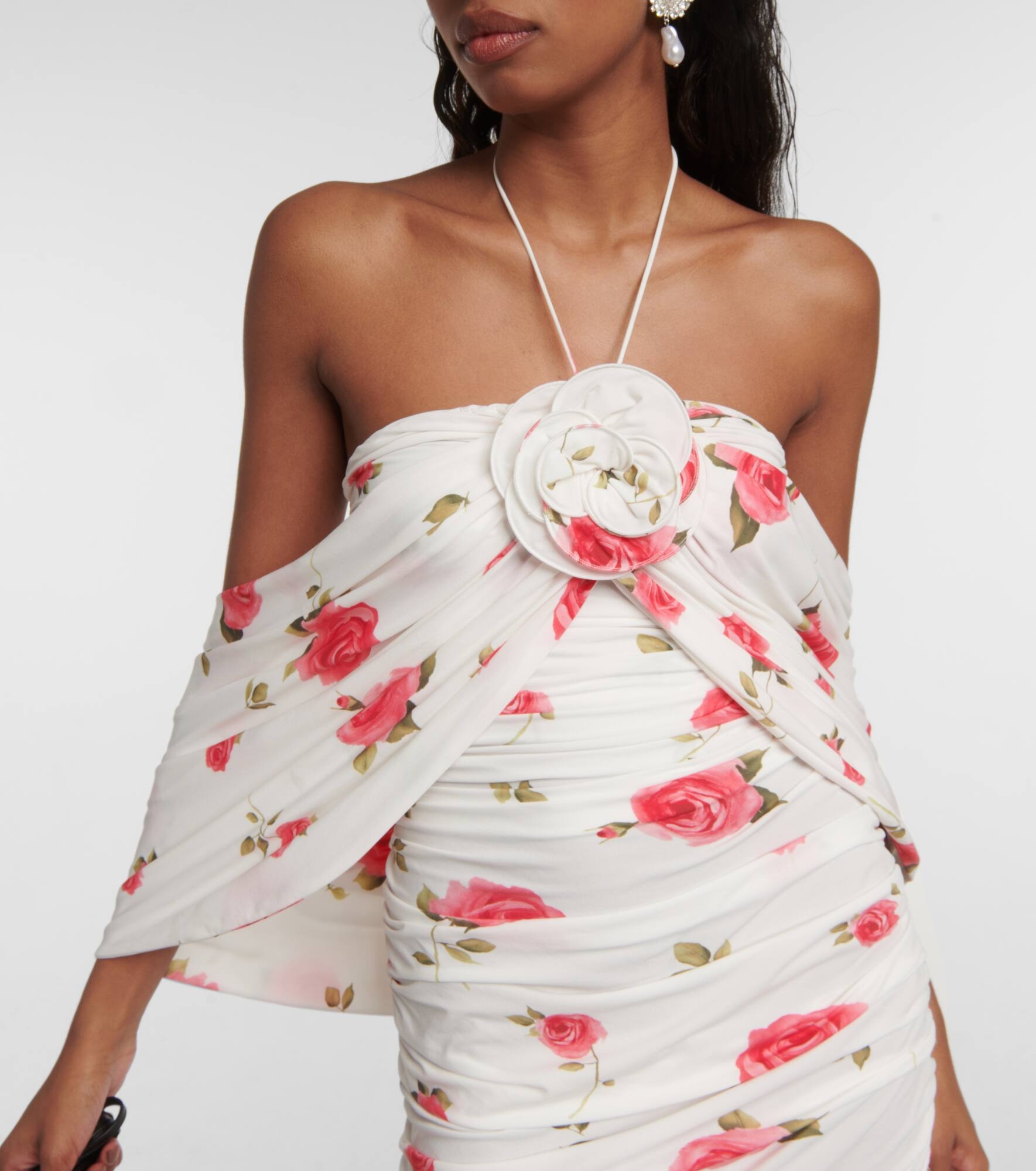 Halterneck ruched minidress - 4