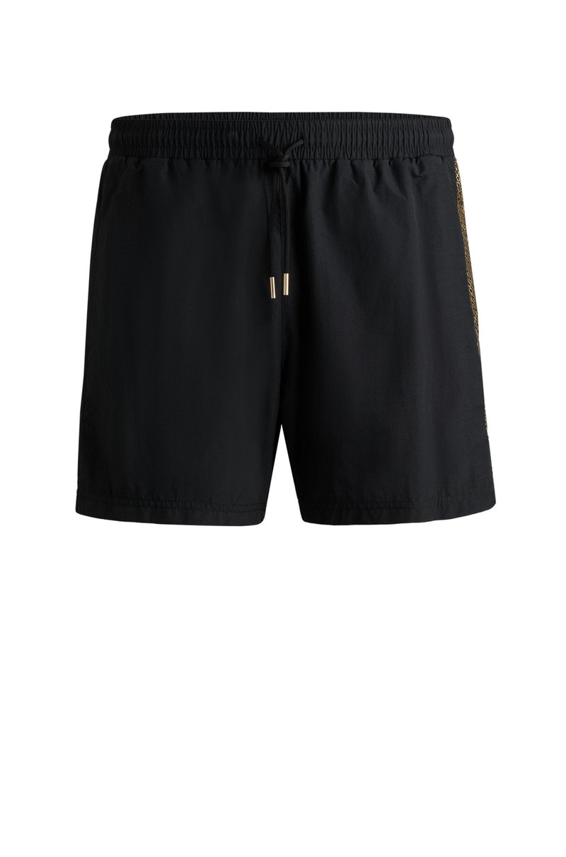 QUICK-DRYING SWIM SHORTS WITH METALLIC LOGO 1