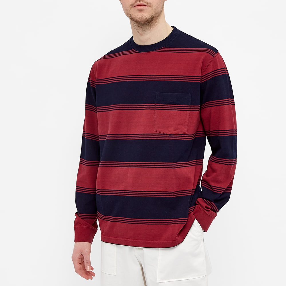 Beams Plus Indigo Stripe Pocket Tee - 4