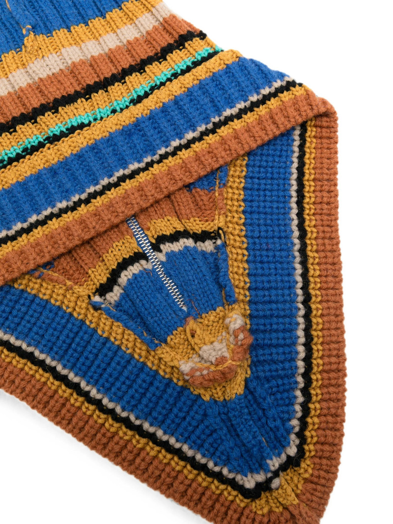 Dries Van Noten Striped Zip-up Scarf 3