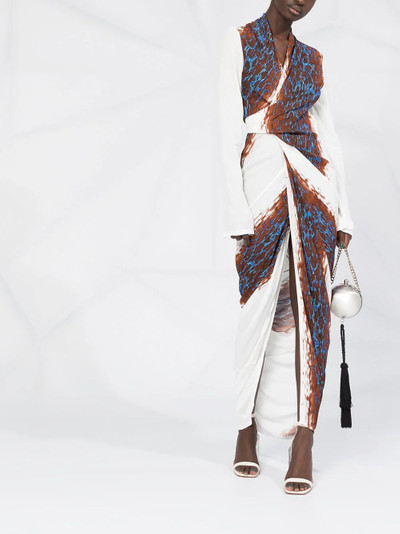 Rick Owens abstract-print wrap maxi dress outlook