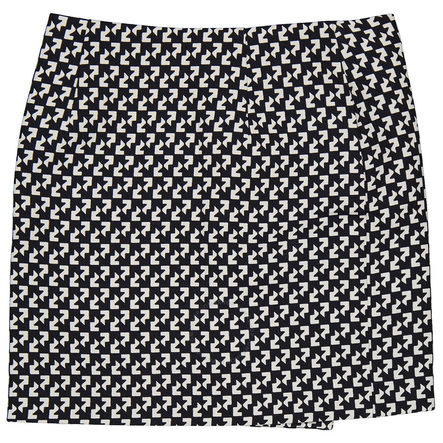 Off-White Ladies White Black Abstract-print Wrap Skirt - 2