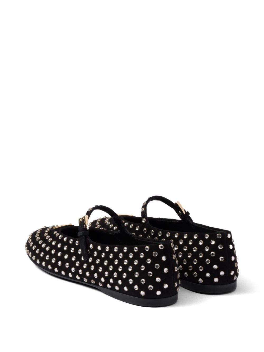 crystal-embellished ballerina shoes - 3