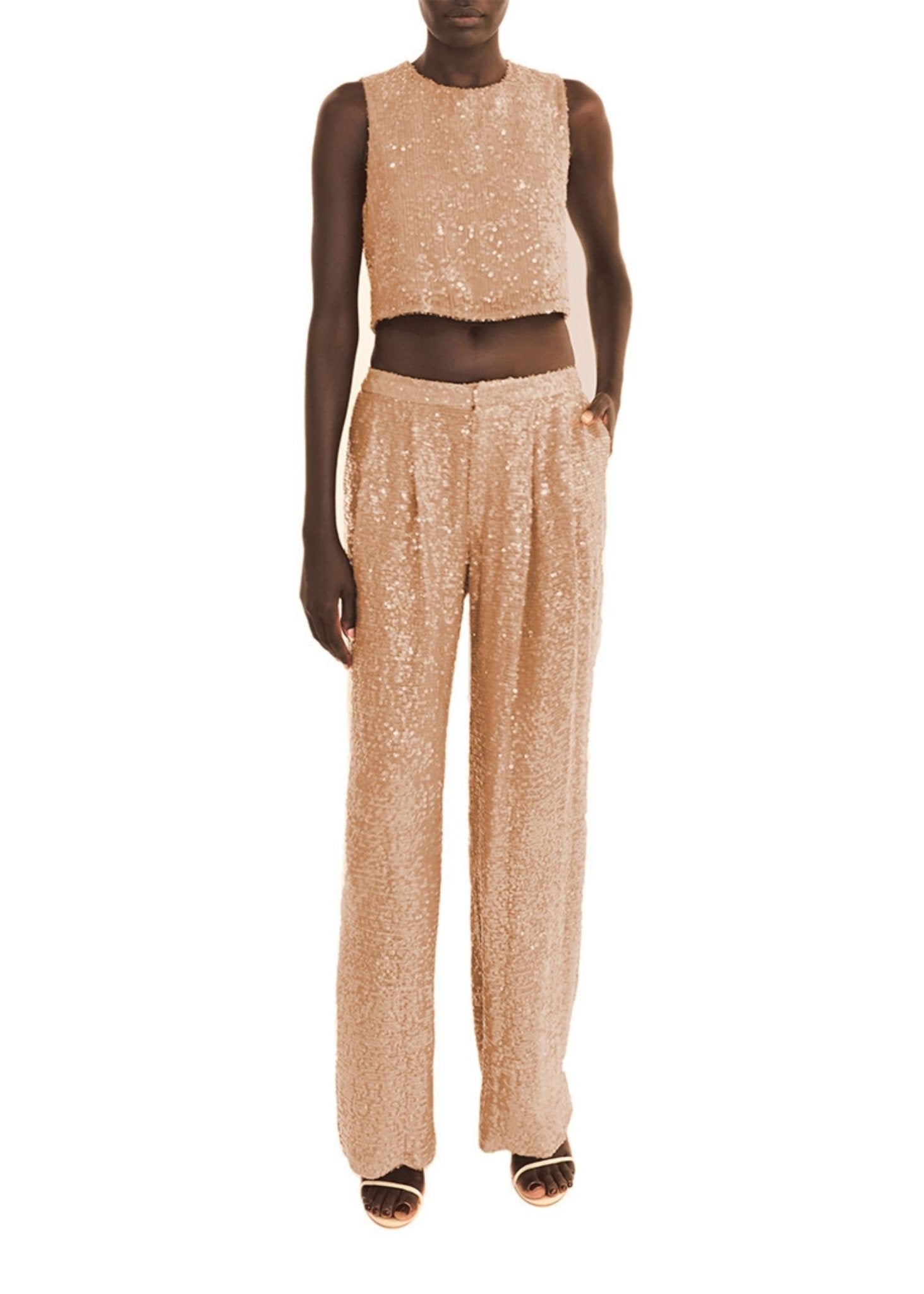 Sequin Cropped Tank - 3