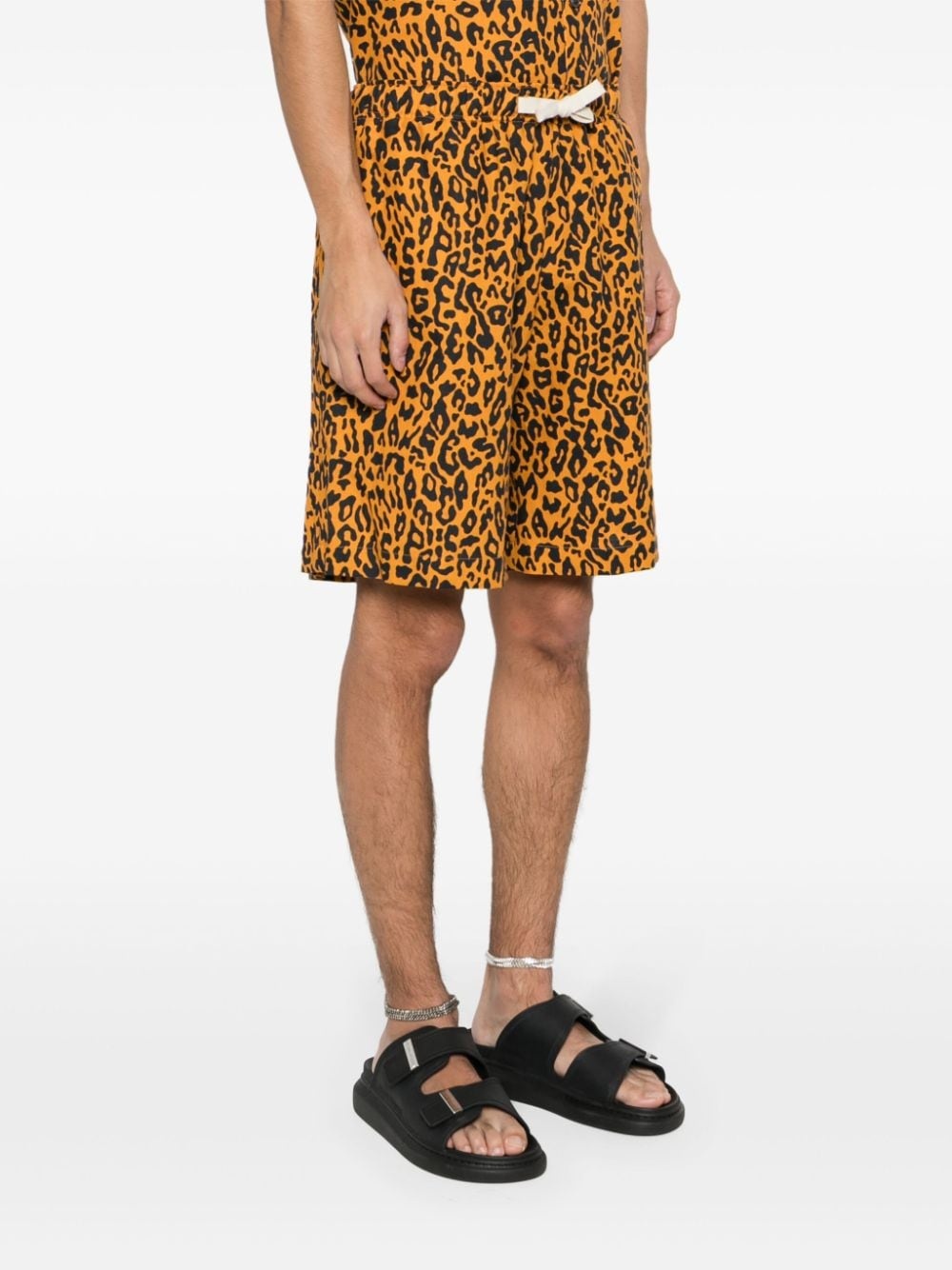 leopard-print poplin shorts - 3