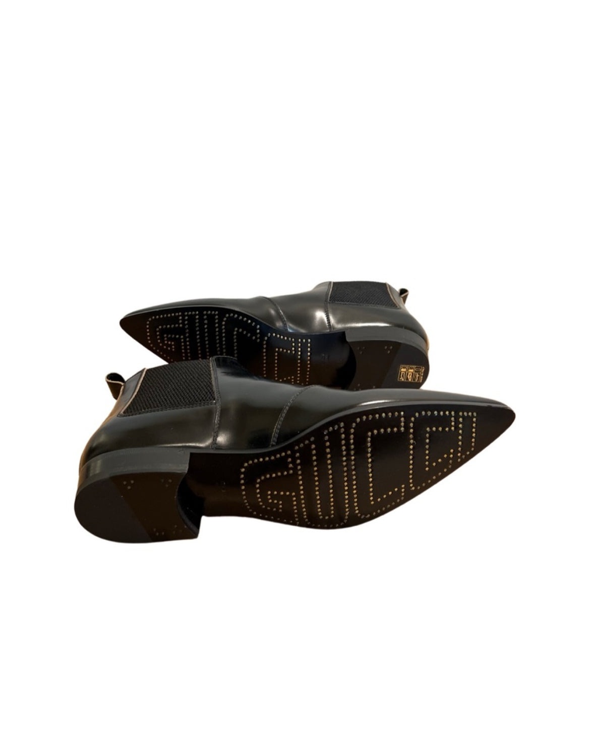 Gucci Buckle Pointed Toe Leather Ankle Boots - 5
