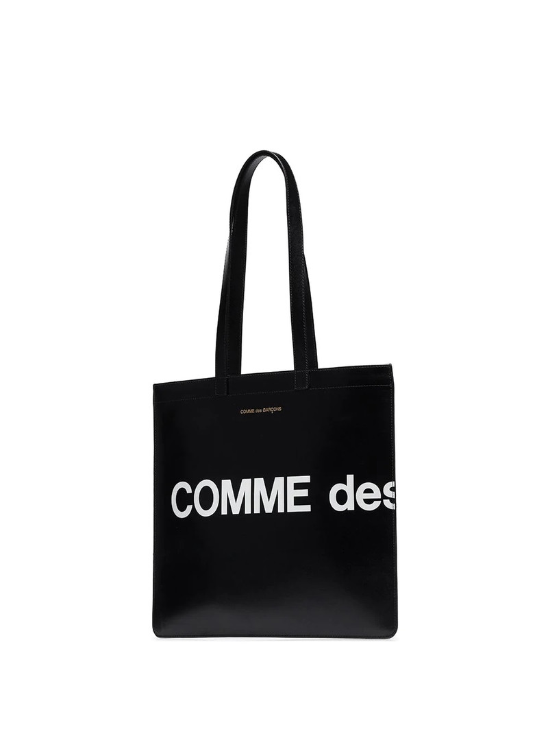 logo-print leather tote bag 4