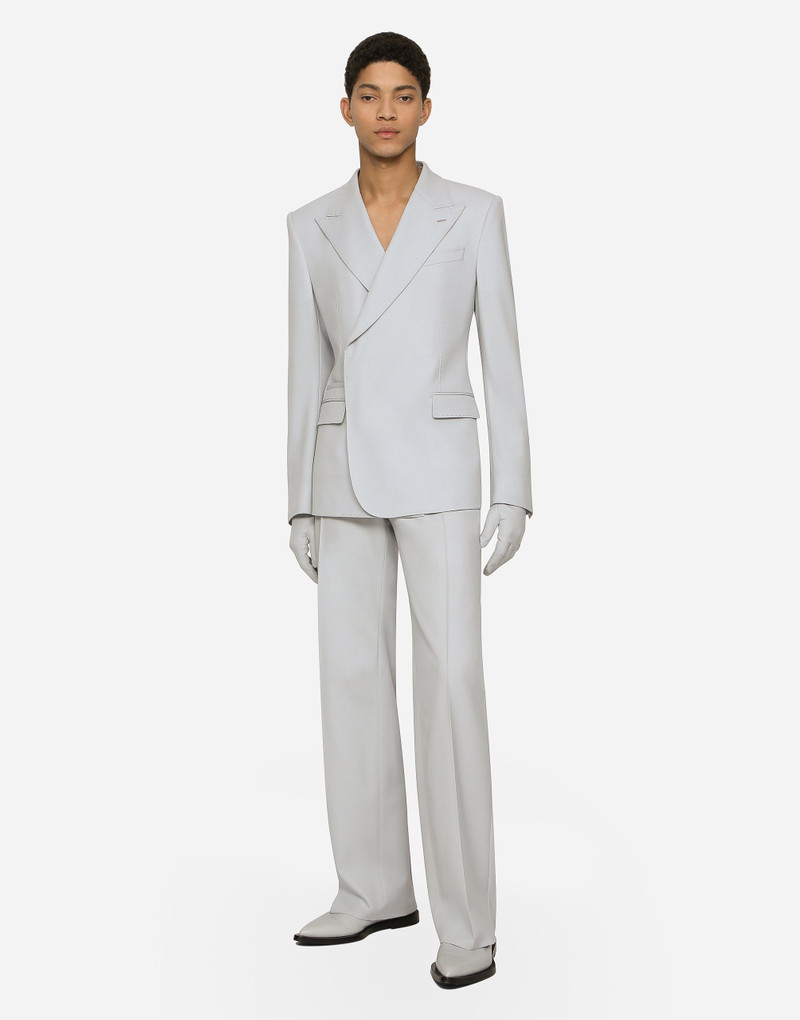 Dolce & Gabbana Stretch wool twill pants with straight leg outlook