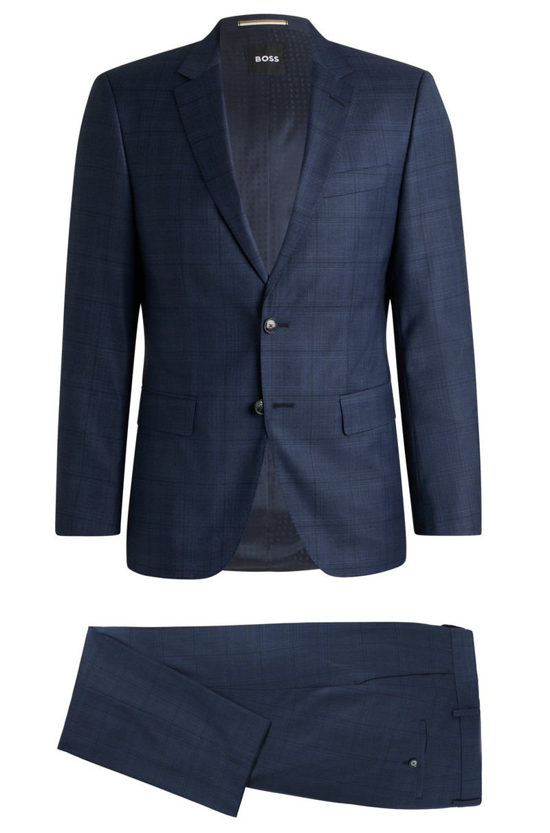 SLIM-FIT SUIT IN CHECKED WOOL AND SILK 8