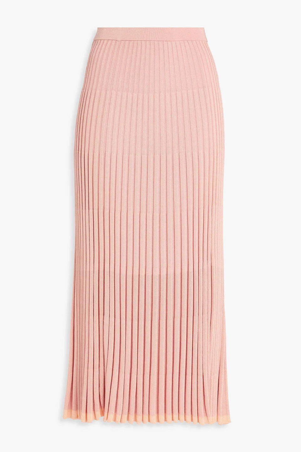 Metallic ribbed-knit midi skirt - 1