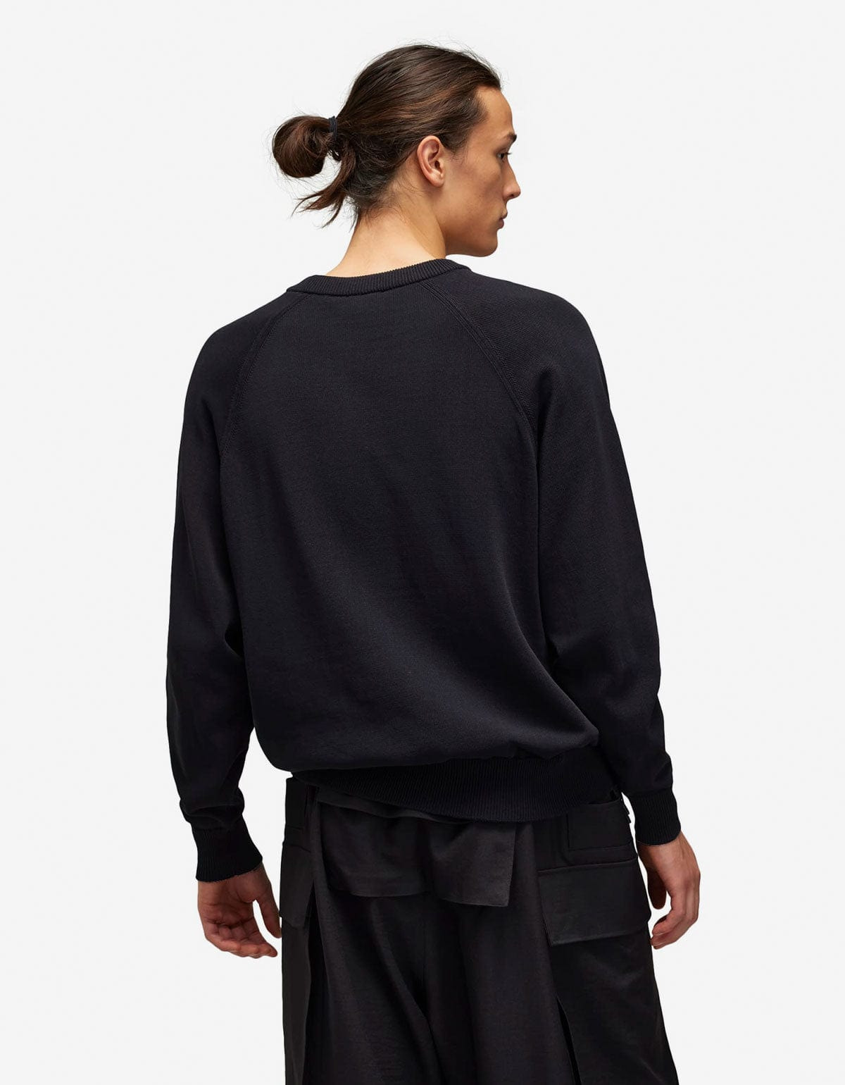 Y-3 Black Frayed Logo Sweater - 4