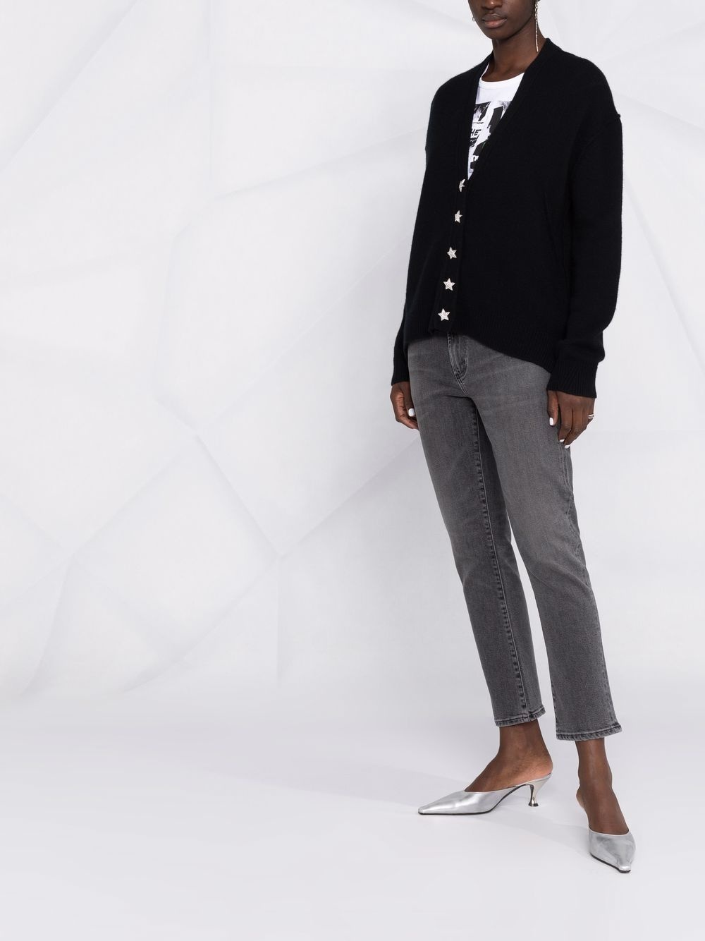 star button cashmere cardigan - 4
