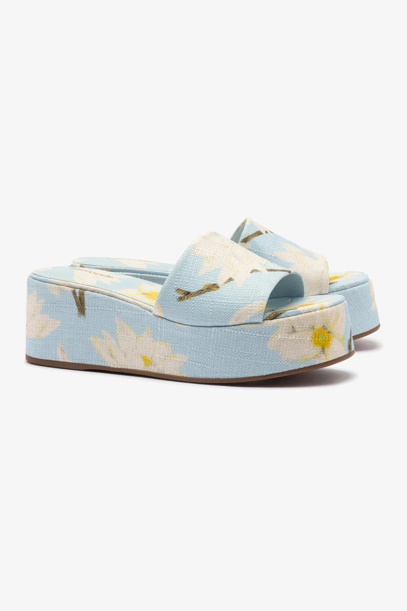 Alex Flatform Mule In Maya Printed Raffia 3