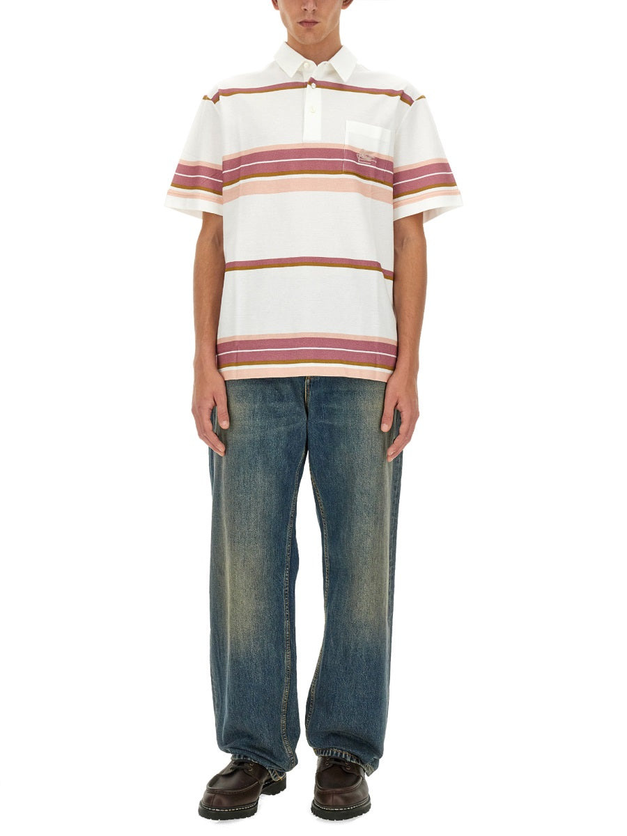 Etro Men Polo Shirt With Pegasus Embroidery - 2